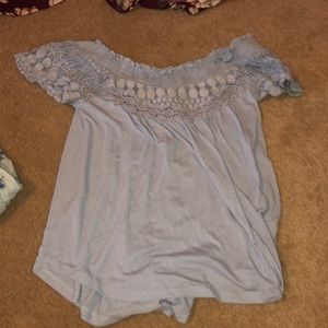 Off The Shoulder Blue Top